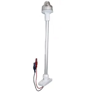 Luz de Navegação Popa Led Lente Branca Retratil C/Haste 40Cm