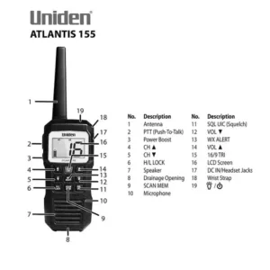 Radio VHF Uniden Atlantis 155 Sail nautica 1