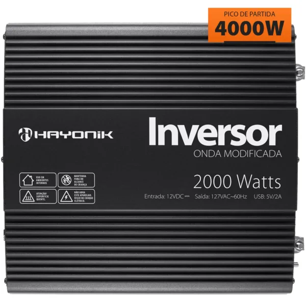 Inversor de Onda Modificada 2000W Náutico 12Vdc/127V PW11-4 Off Grid Hayonik