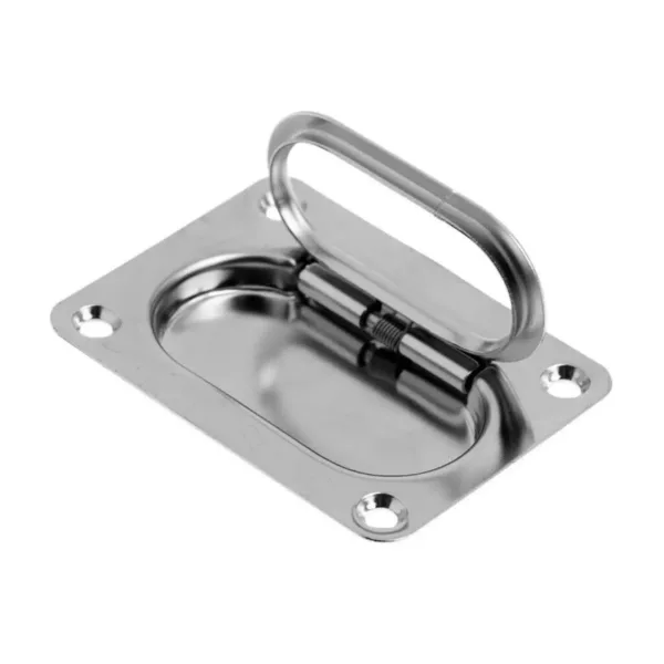 Puxador de Tampa em Aco Inox 75 x 55 mm Para Barcos Lanchas 1