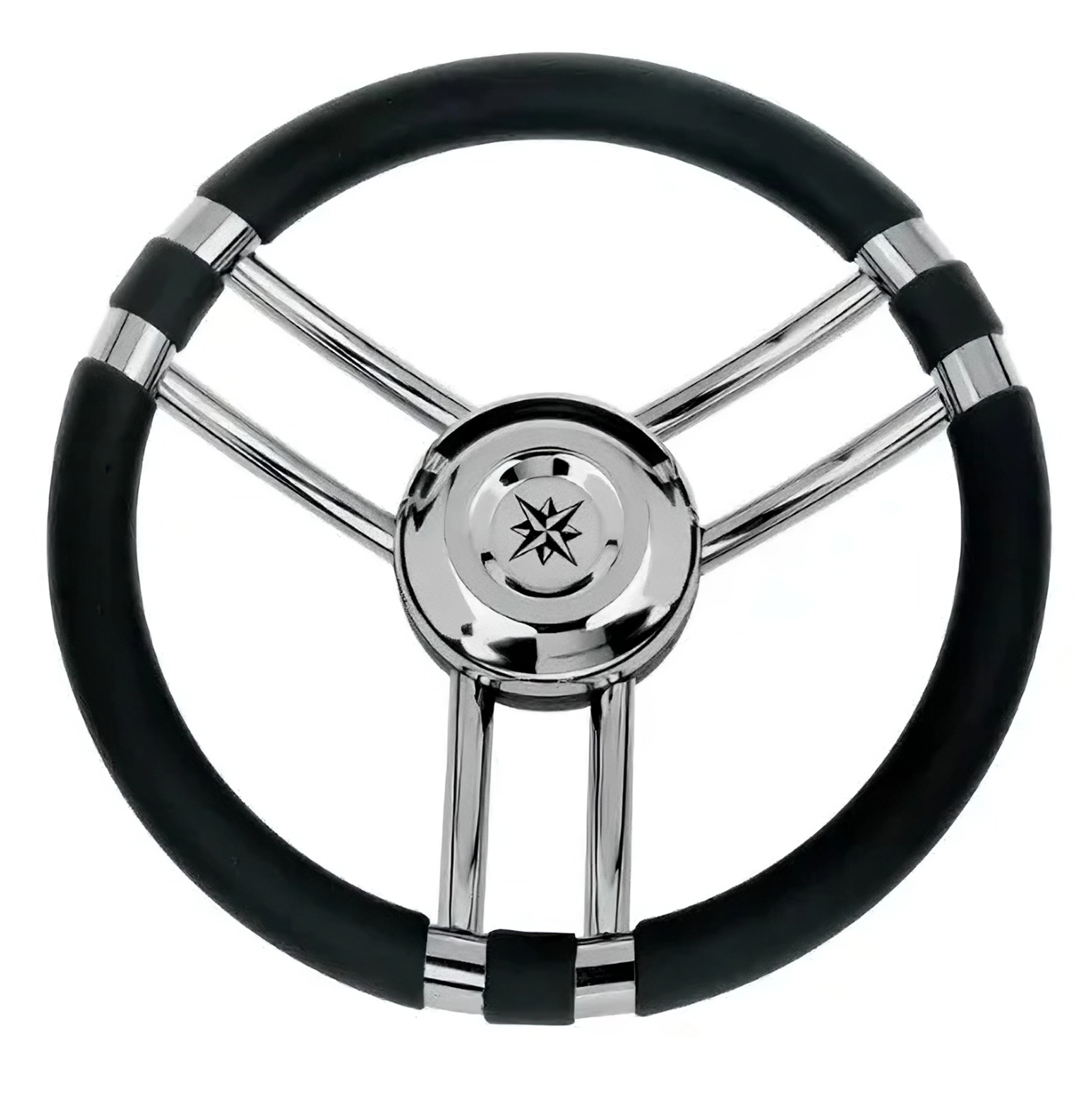 Volante Nautico Savoretti Armando T21b 35 Preto Poliuretano Inox 350 Mm Barcos Lanchas sail nautica