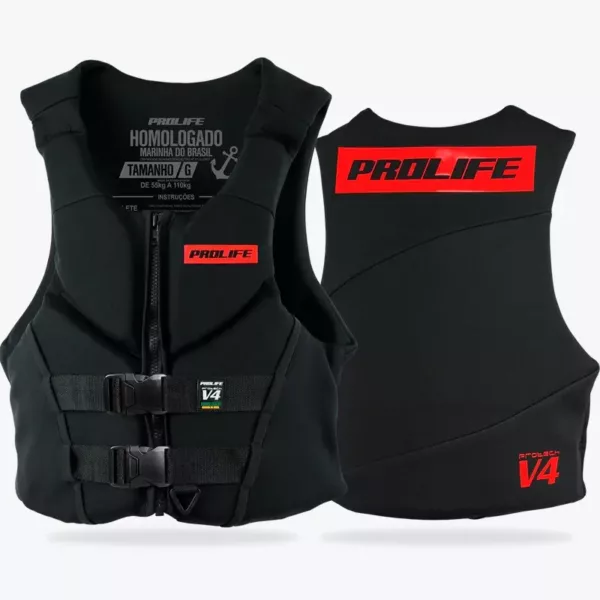 Colete Salva-Vidas Homologado Protech V4 Vermelho