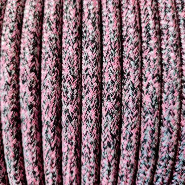 Cabo Náutico Pré Estirado Premium Velo 12mm Rosa, Preto e Branco
