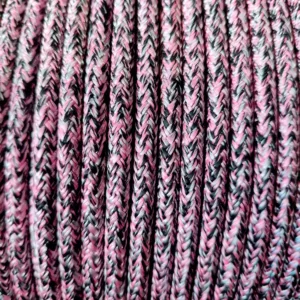 Cabo Náutico Pré Estirado Premium Velo 6mm Rosa, Preto e Branco