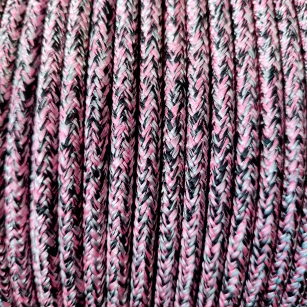 Cabo Náutico Pré Estirado Premium Velo 6mm Rosa, Preto e Branco