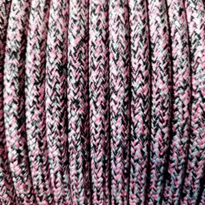 Cabo Náutico Pré Estirado Premium Velo 8mm Rosa, Preto e Branco