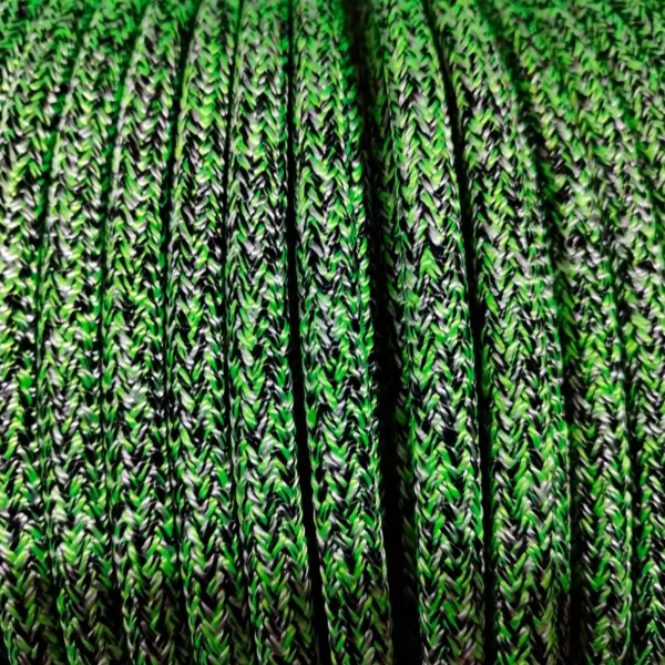 Cabo Náutico Pré Estirado Premium Velo 12mm Verde, Preto e Branco