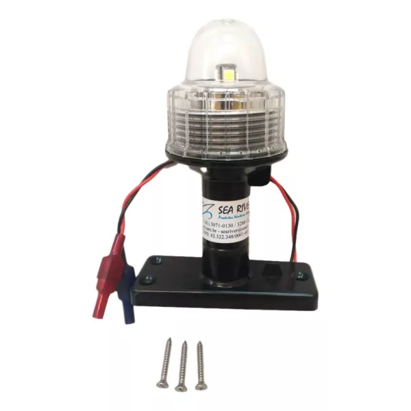 Luz De Top Fundeio Led 12v Barcos Veleiros Cor Preta Seariver