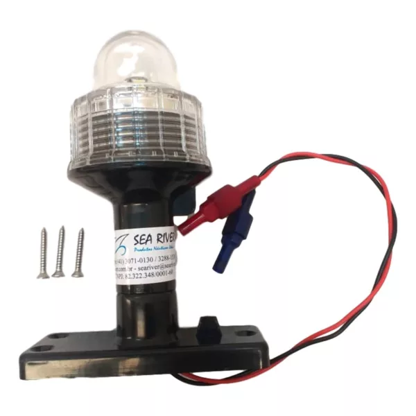 Luz De Top Fundeio Led 12v Barcos Veleiros Cor Preta Seariver 2