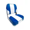 Banco Dobrável Slim para Lancha Barco e Motorhome Azul e Branco